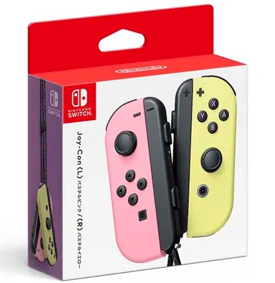 nintendo switch joycon controllers pastel pink & pastel yellow